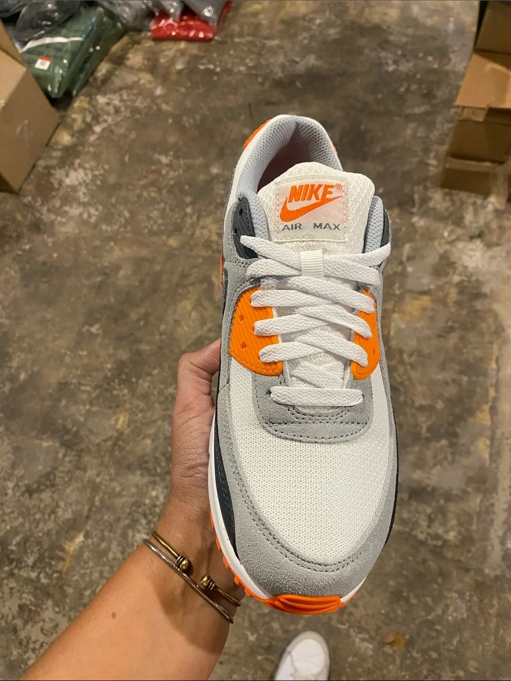 Nike Air Max Men's Sneakers in White, Gray, Orange